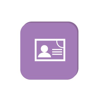 kimlik kartı düz simgesi, vektör, illüstrasyon