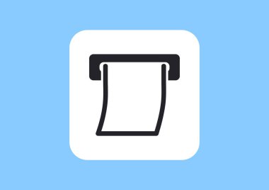 Kağıt web simgesi ile Faks, vektör çizim anahat