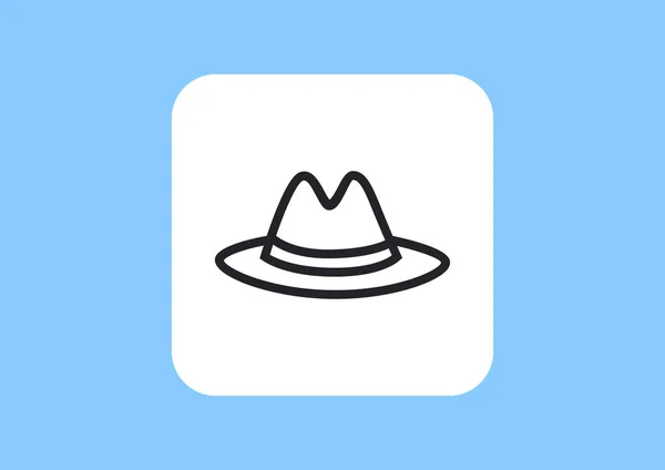 Sombrero Masculino Icono Plano Vector Ilustración — Vector de stock