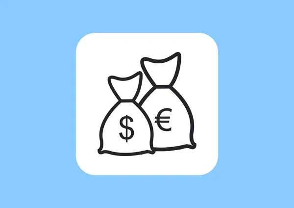 Money Bags Flat Icon Vector Illustration — Stock Vector