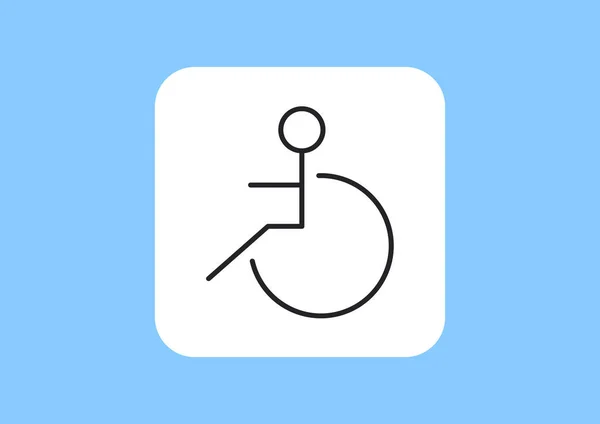 Handicapés sur fauteuil roulant icône simple — Image vectorielle