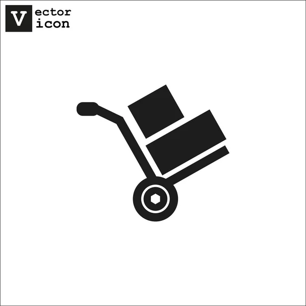 Schubkarre mit Kästen-Symbol — Stockvektor