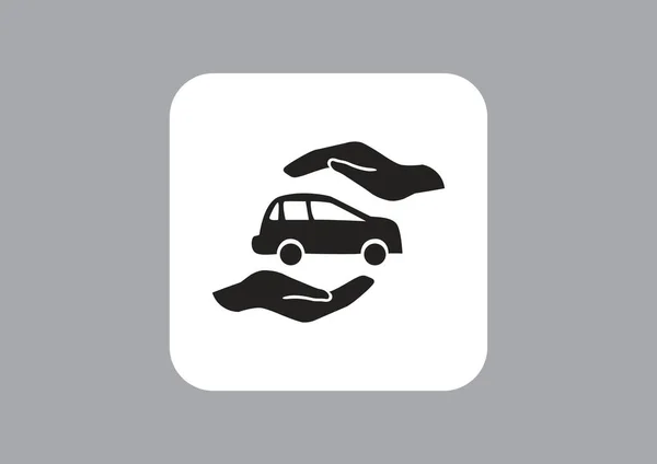 Icono web de seguro de coche . — Vector de stock