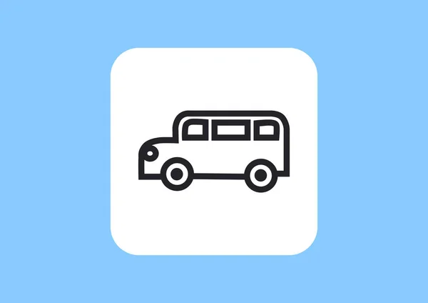 Icono Plano Bus Vector Ilustración — Vector de stock