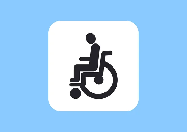 Handicapés sur fauteuil roulant icône simple — Image vectorielle