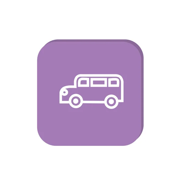 Icono Plano Bus Vector Ilustración — Vector de stock
