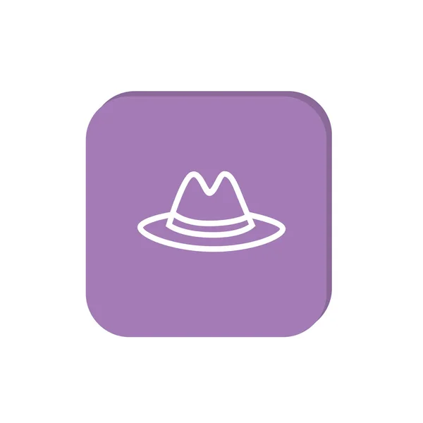 Sombrero Masculino Icono Plano Vector Ilustración — Vector de stock