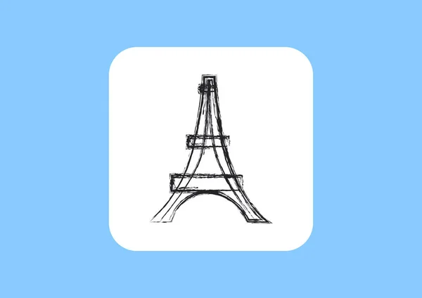 Eiffel Tower Webbikonen Vektorillustration — Stock vektor