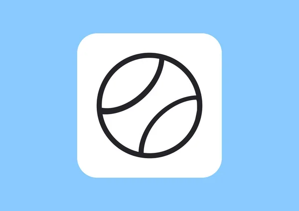 テニス ボールの細い線のアイコン — ストックベクタ