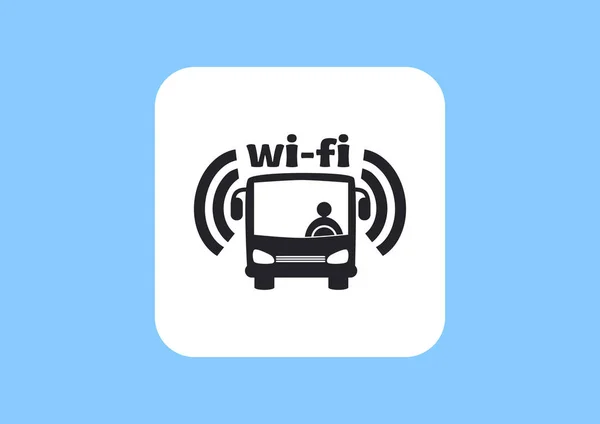 Wi-Fi in bus sign — Stock Vector