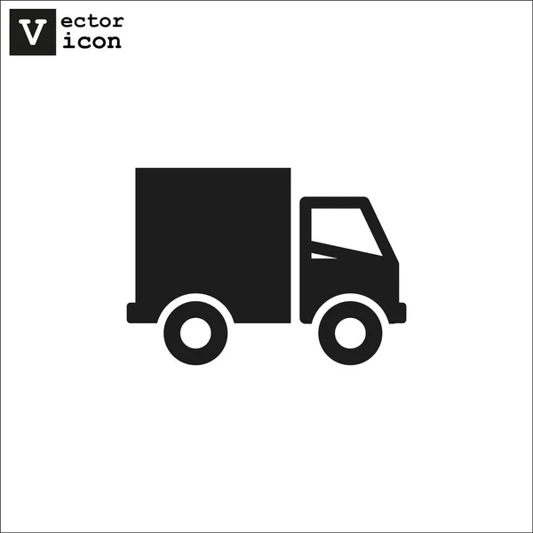 Grote Levering Vrachtwagen Web Pictogram — Stockvector