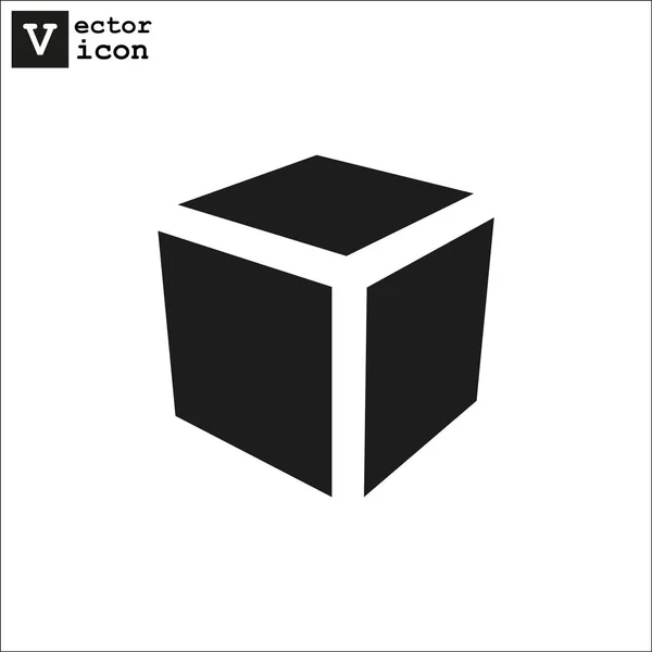 Ícone Web Cubo Simples Ilustração Vetorial Contorno —  Vetores de Stock