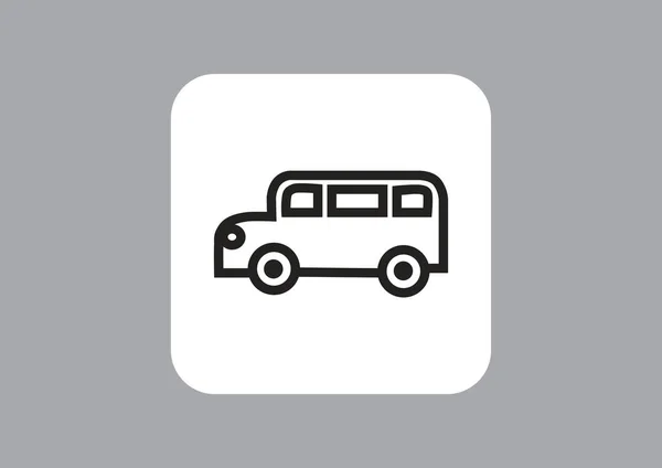 Bus Icône Plate Vecteur Illustration — Image vectorielle
