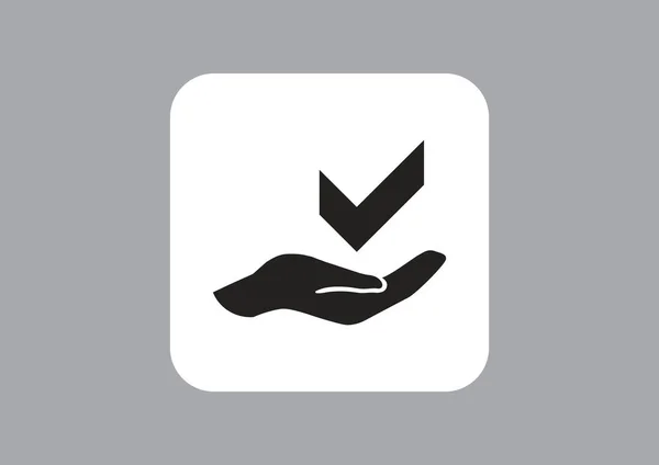 Checkmark Hand Web Icon Vector Design — Stock Vector