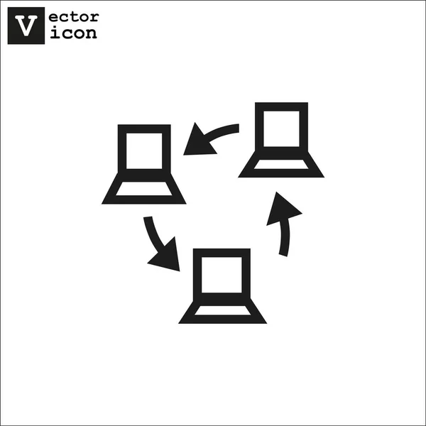 Иконка Обмена Информацией Векторная Иллюстрация — стоковый вектор