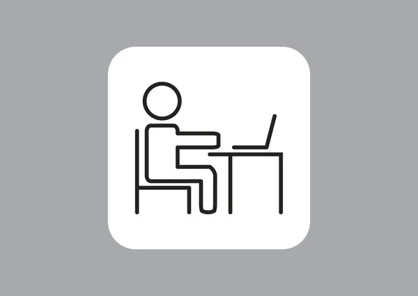 Человек Помощью Иконки Веб Ноутбука Векторной Иллюстрации — стоковый вектор
