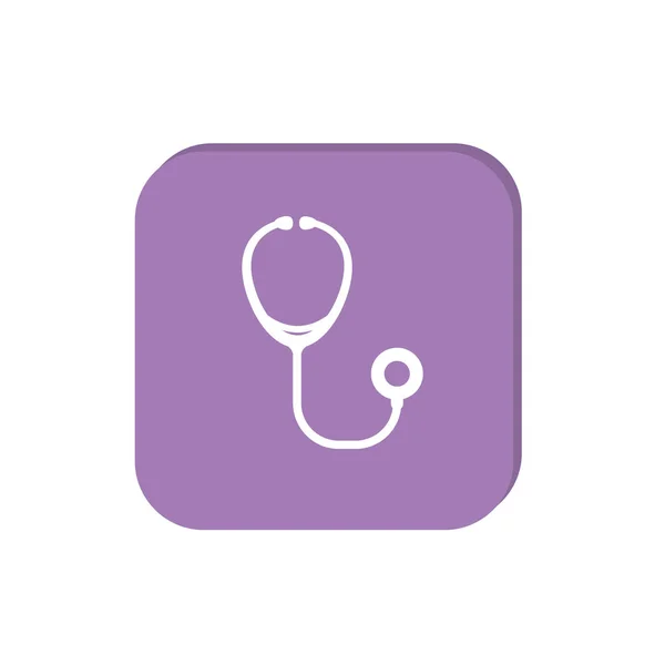Stethoscope Web Icon Vector Illustration — Stock Vector