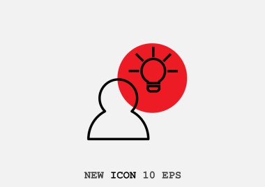 İnsan ve ampul basit simgesi