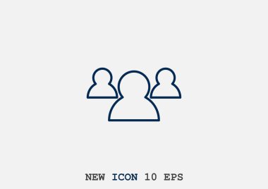 İnsanlar basit web simgesi, anahat vektör çizim grup