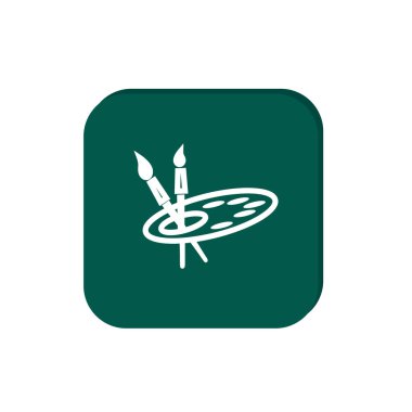 Boya fırçaları paletle sanat