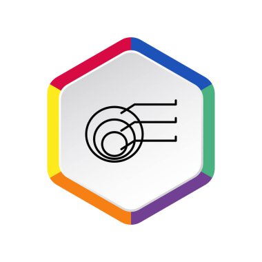 Basit yuvarlak Infographic web simgesi, anahat vektör çizim