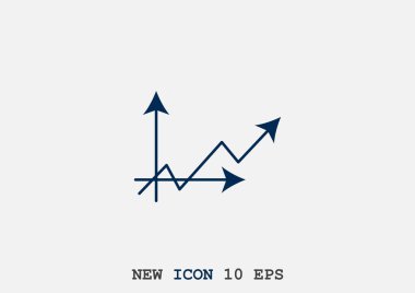 Grafik simgesi üzerinde Eğri ok