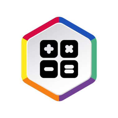 Hesap makinesi simge web simgesi, anahat vektör çizim