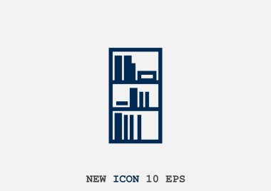 Kitaplık Düz Simgesi