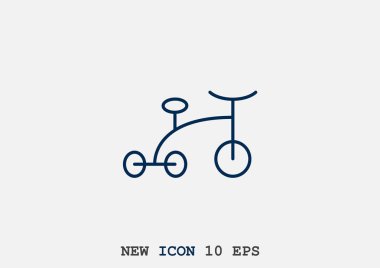 Bebek üç tekerlekli bisiklet basit simgesi