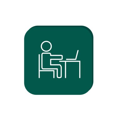 Adam masada dizüstü bilgisayar kutsal kişilerin resmi ile