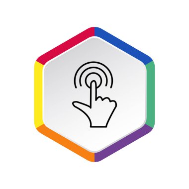 Dokunmatik ekran web simgesi, anahat basit vektör çizim