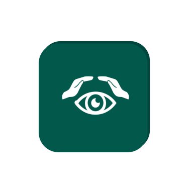 İnsan gözü ve eller simgesini, anahat vektör çizim web