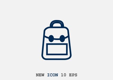 okul sırt çantası, vektör çizim silueti