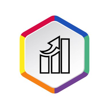 Yükselen grafik basit web simgesi