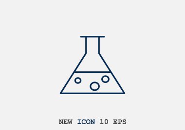 Kimyasal şişesi basit web simgesi, anahat vektör çizim