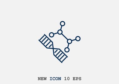 Basit Dna web satırı simgesi. Vektör çizim