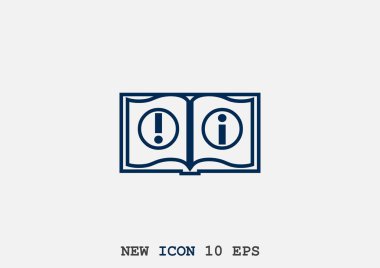 Açık kitap simgesi, öğretim kavramı, anahat vektör çizim