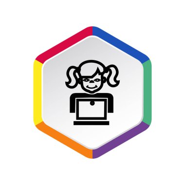 liseli kız ile laptop