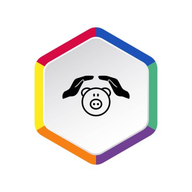 Eller simgesini, para koruma kavramı ile Piggy banka