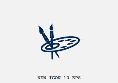 Boya fırçaları paletle sanat