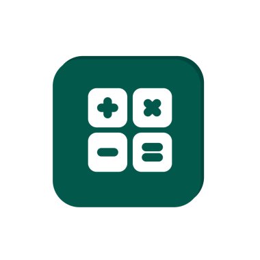 Hesap makinesi simge web simgesi, anahat vektör çizim