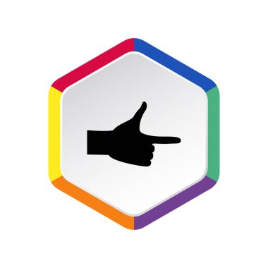 Düz parmak ile anahat vektör çizim gösteren bir el