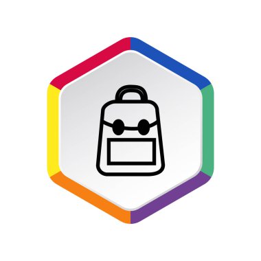 okul sırt çantası, vektör çizim silueti