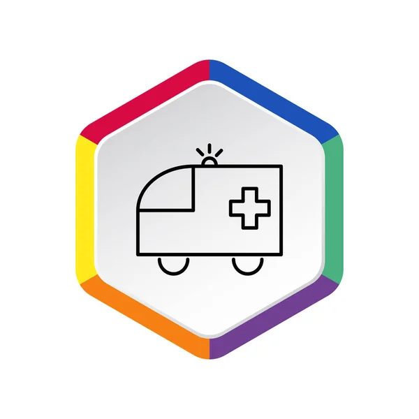 Ασθενοφόρο αυτοκίνητο εικονίδιο web, απλό διανυσματικά εικονογράφηση — Διανυσματικό Αρχείο