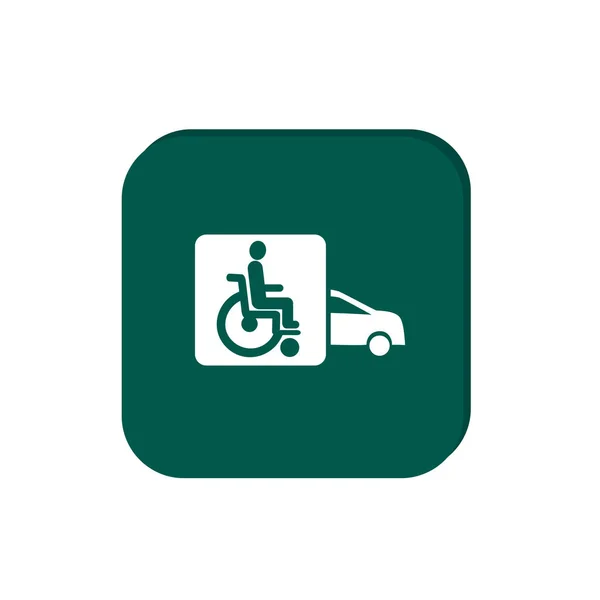 Para icono de coche discapacitado — Vector de stock