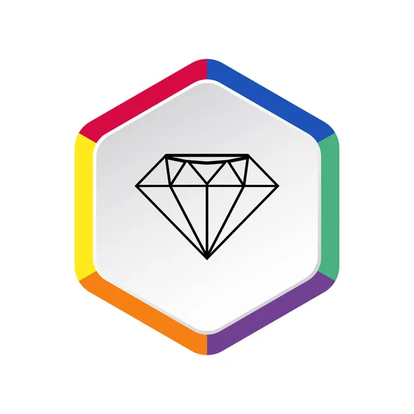 Icona Web Diamante Concetto Lusso Illustrazione Vettoriale Contorno — Vettoriale Stock