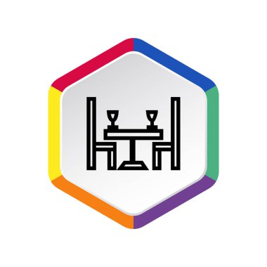 masa sandalye kutsal kişilerin resmi, vektör çizim ile