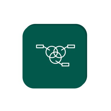 Basit yuvarlak Infographic web simgesi, anahat vektör çizim