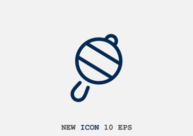 Icône de hochet de bébé simple, contour vector illustration