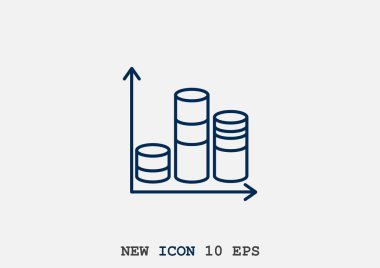 Sütunlar basit web simgesi, anahat vektör çizim grafik